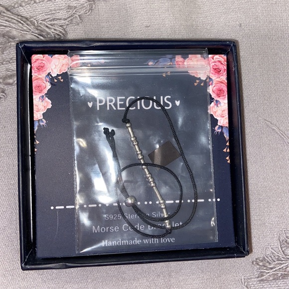 Morse Code Bracelet “Precious” Sterling Silver NIB - Picture 5 of 5